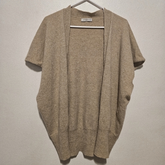 cashmereness Sweaters - Cashmereness Tan 100% Cashemere Women's Open Cardigan Sweater Sz M/L Free Style